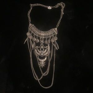 Layered silver necklace